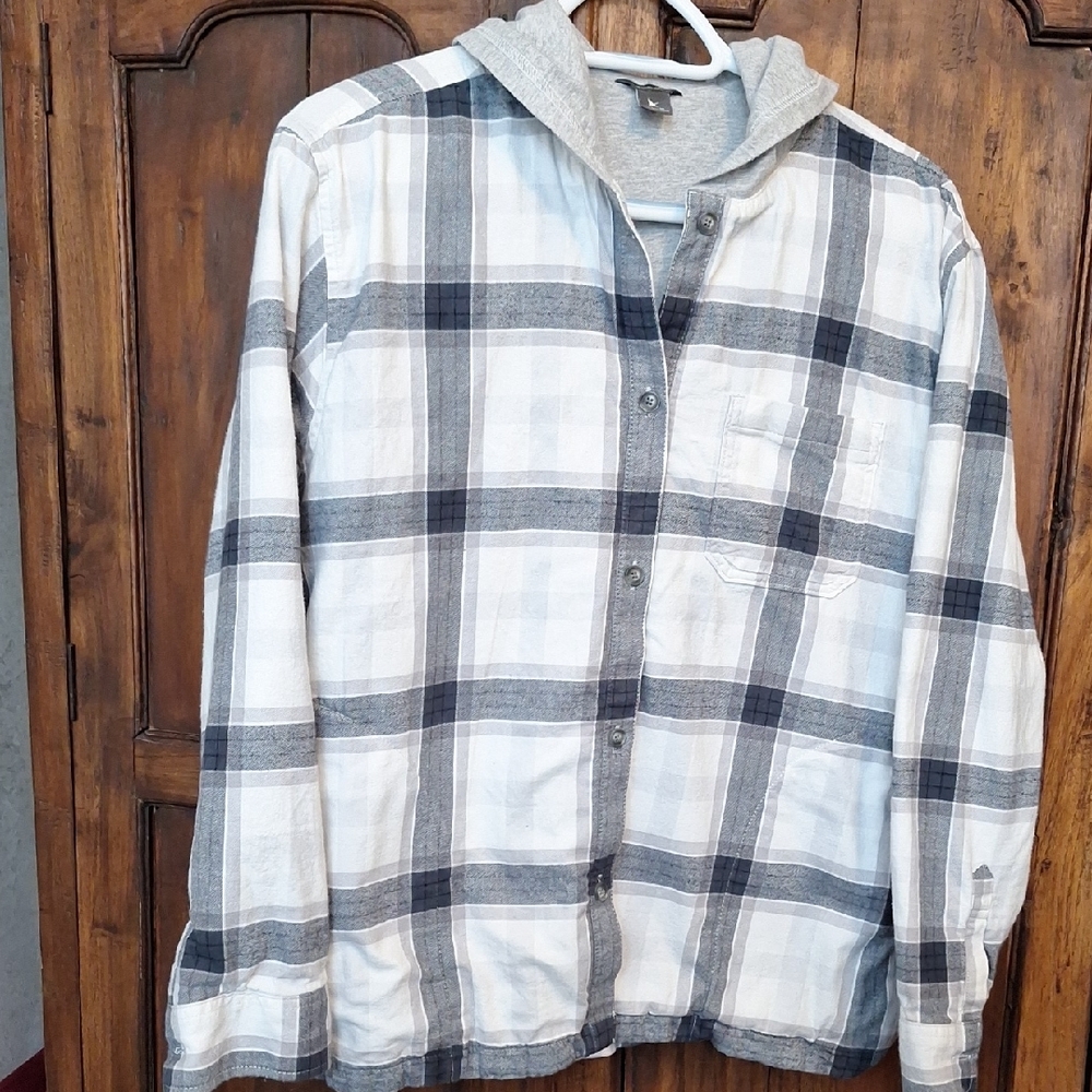 Eddie Bauer Gray Women's Flannel Hoodie